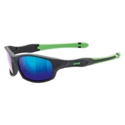 Uvex Sportstyle 507 Kids Glasses - Black Mat Green/mirror Green