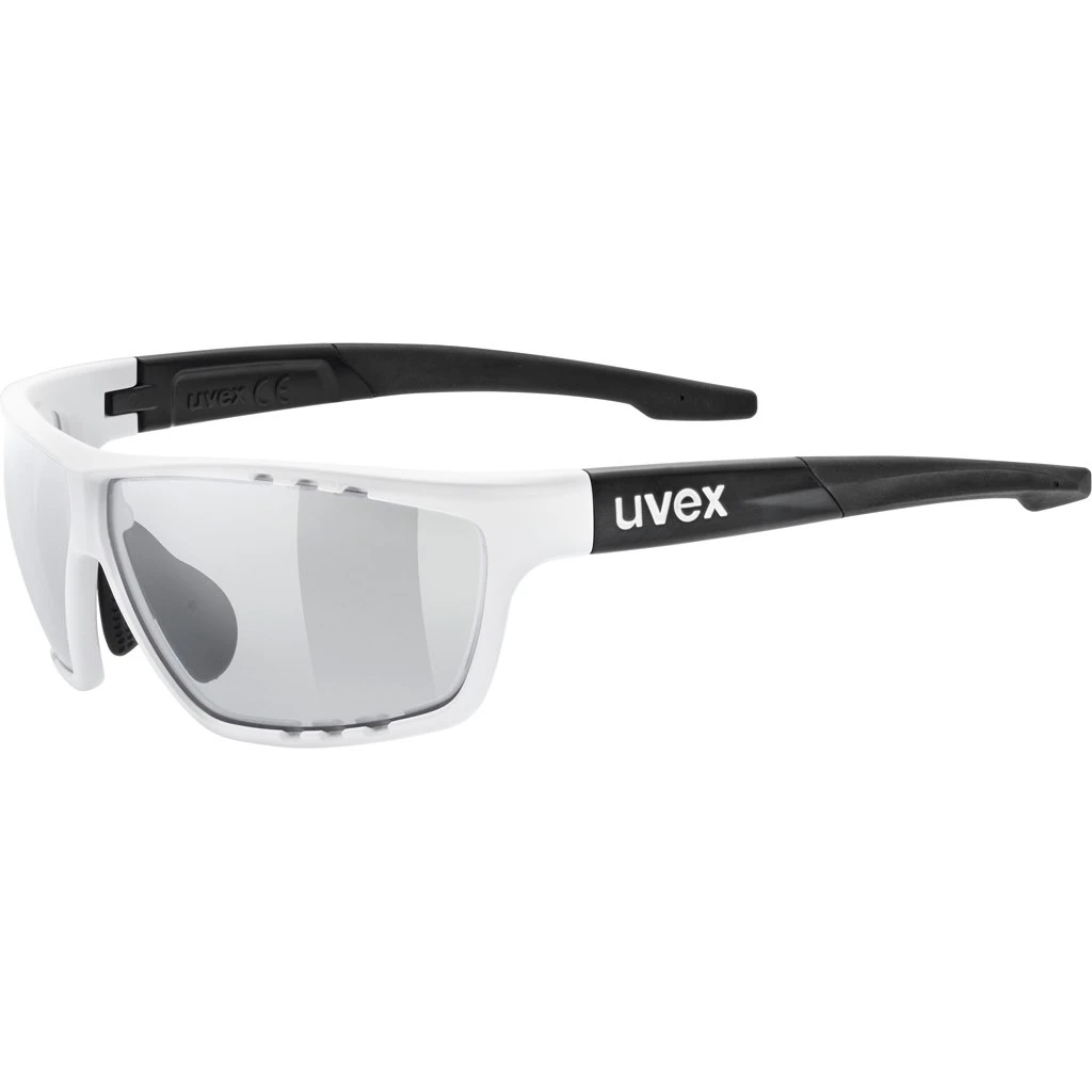 Uvex Sportstyle 706 Glasses - White Black Mat/variomatic Smoke