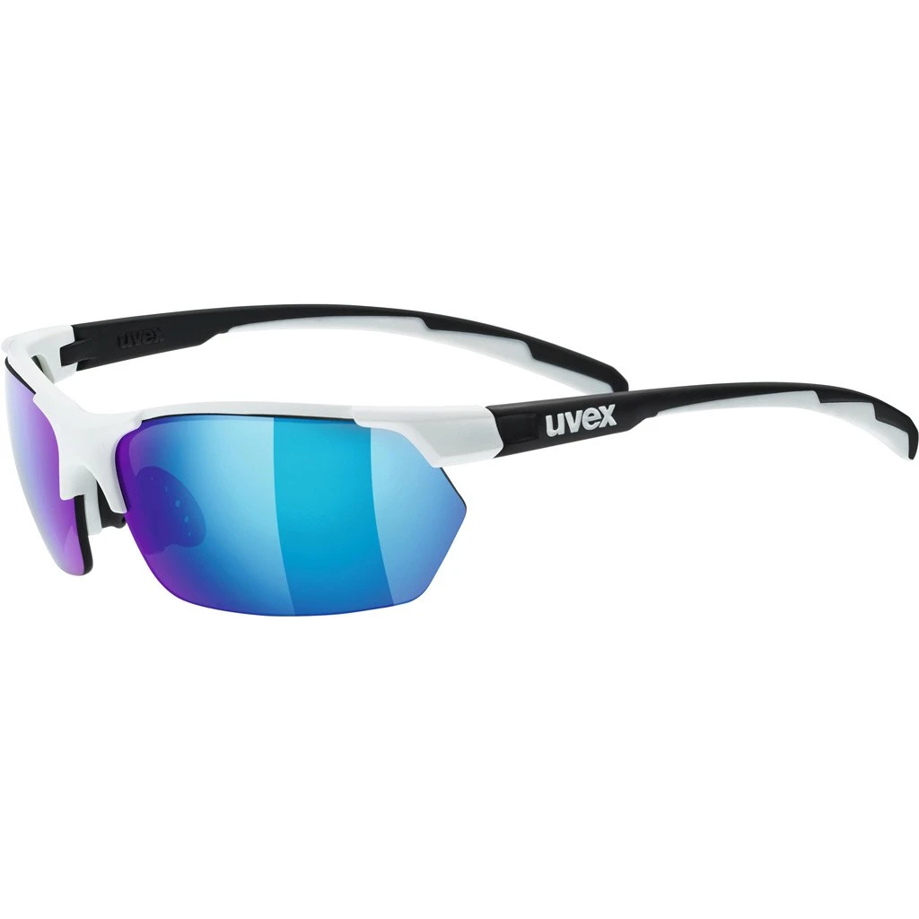 Uvex Sportstyle 114 Glasses - White-black Mat/mirror Blue + Litemirror Orange + Clear