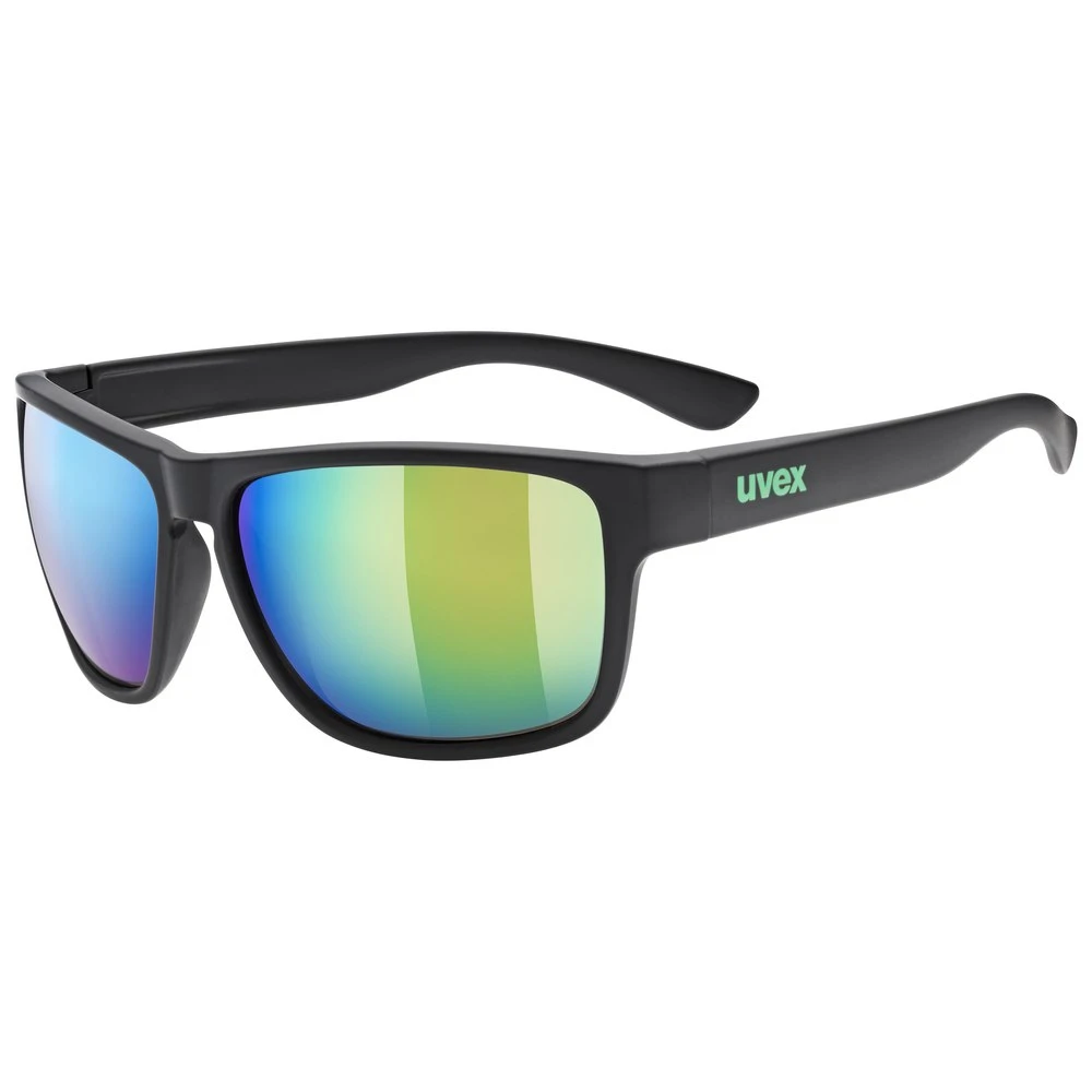 Uvex Lgl 36 CV Glasses - Black Mat - Daily Green Mirror
