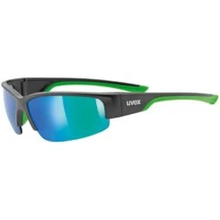 Uvex Sportstyle 215 Glasses - Black Matt Green/mirror Green