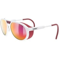 Uvex Mtn Classic P Glasses - White Matt/polavision Mirror Red