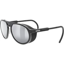 Uvex Mtn Classic P Glasses - Black Matt/polavision Mirror Silver