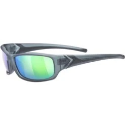 Uvex Sportstyle 211 Glasses - Smoke Mat/mirror Green