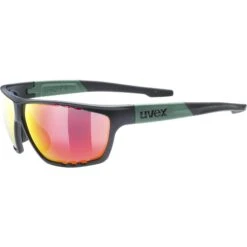 Uvex Sportstyle 706 Glasses - Black Moss Mat/mirror Red