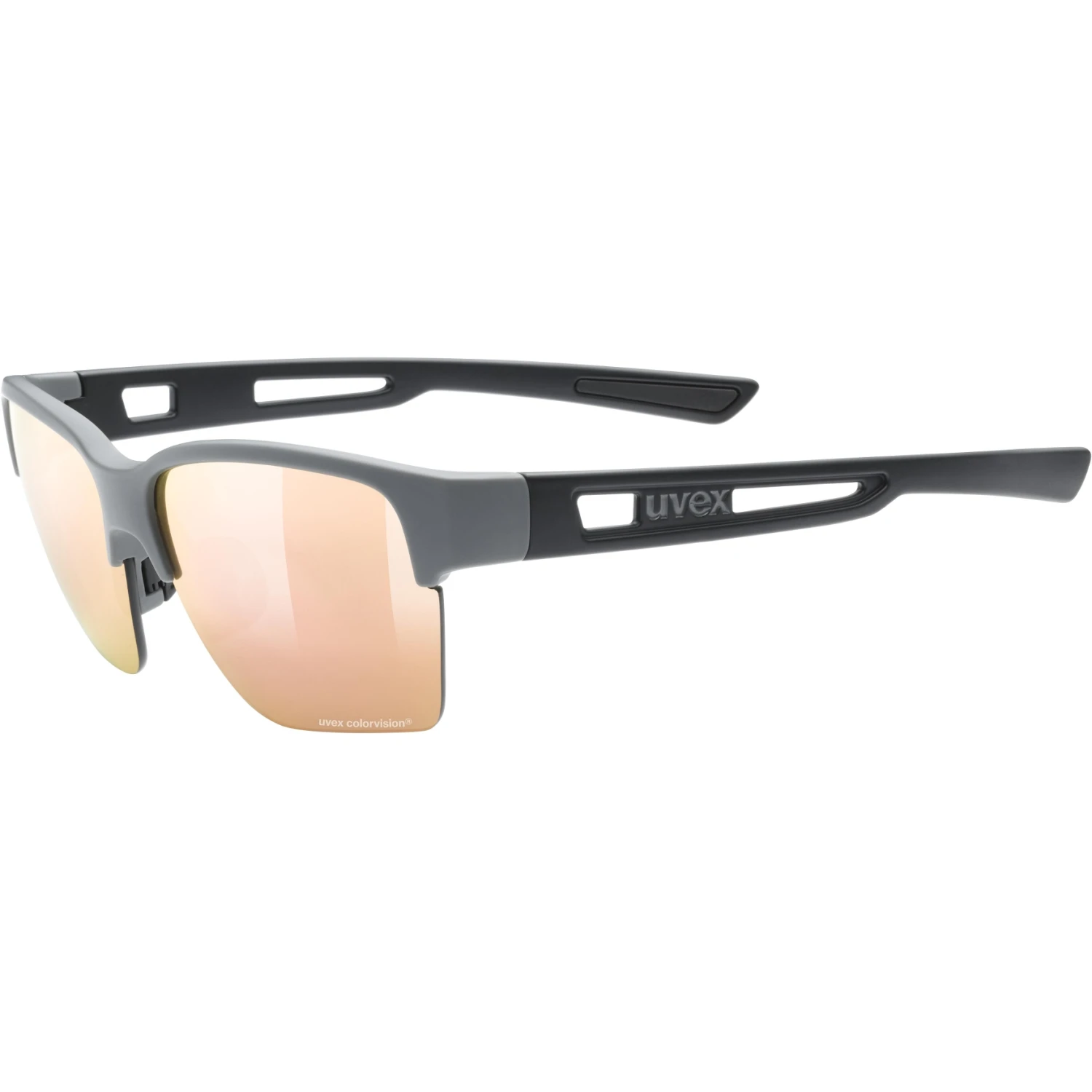 Uvex Sportstyle 805 CV Glasses - Rhino Black Mat/colorvision Mirror Champagne