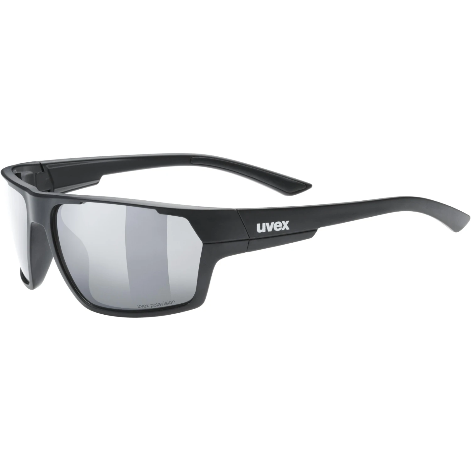 Uvex Sportstyle 233 P Glasses - Black Matt/polavision Litemirror Silver