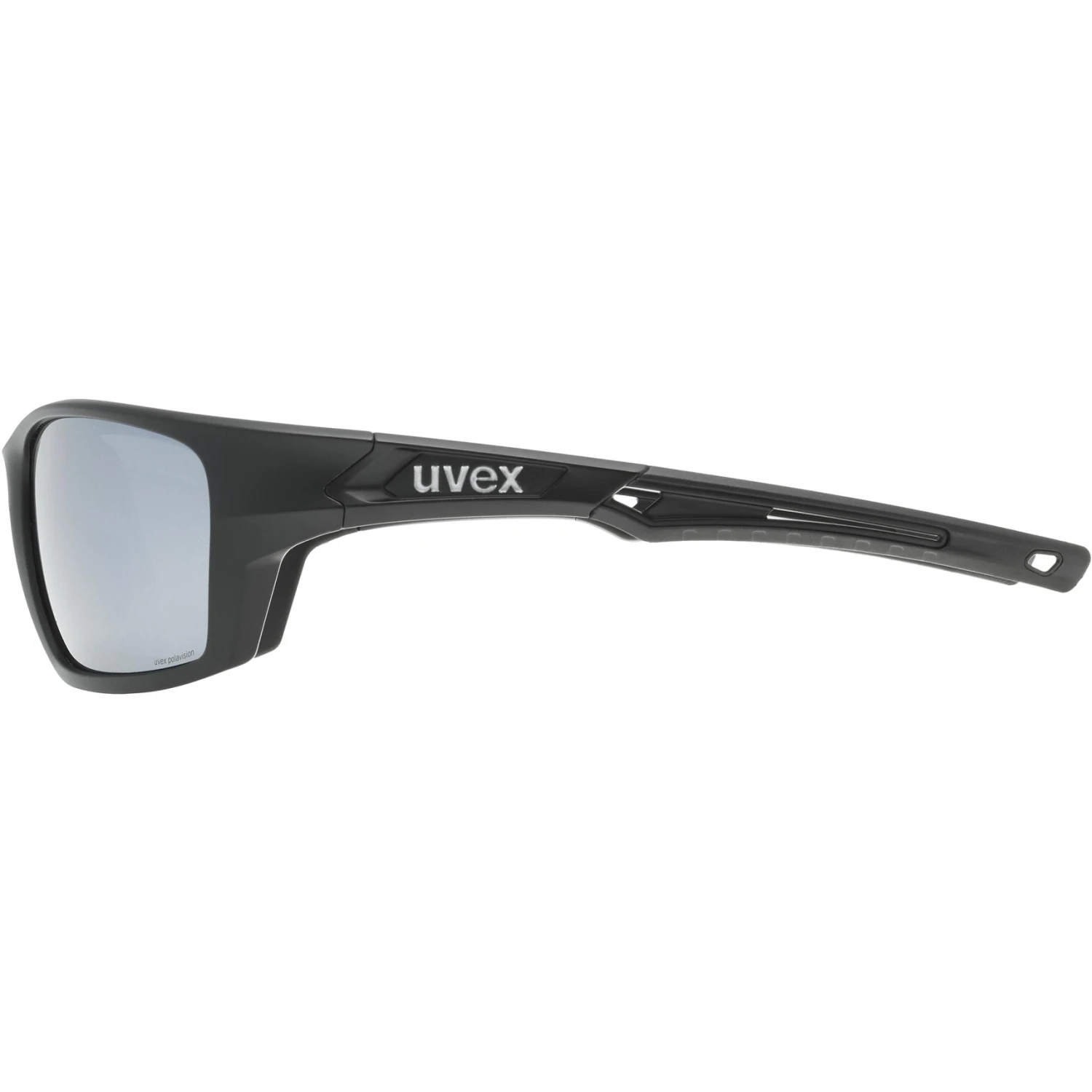 Uvex Sportstyle 232 P Glasses - Black Matt/polavision Mirror Silver - Image 3