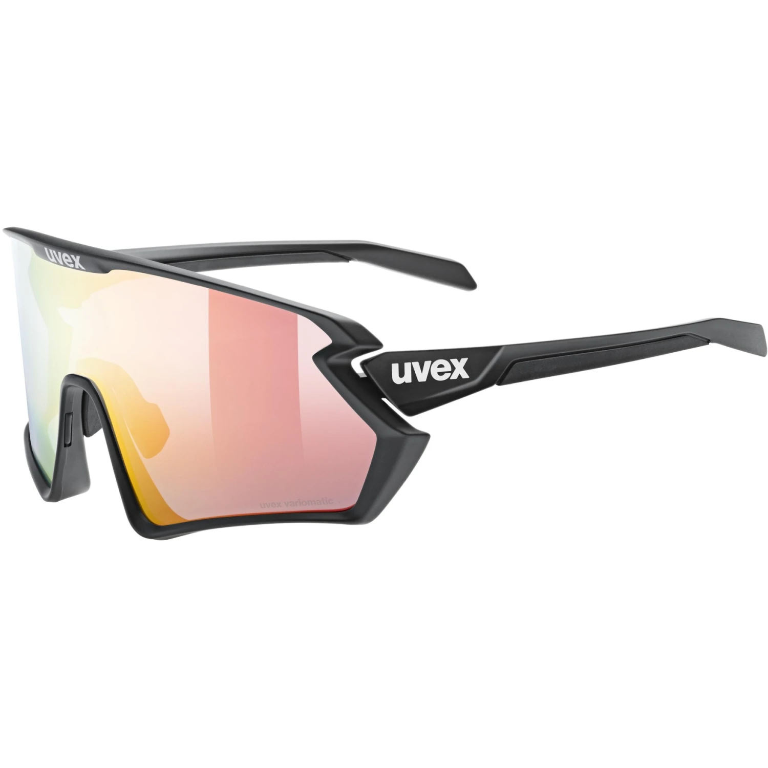 Uvex Sportstyle 231 2.0 V Glasses - Black Matt/variomatic Litemirror Red