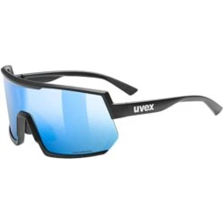 Uvex Sportstyle 235 P Glasses - Black Matt/polavision Supravision Mirror Blue