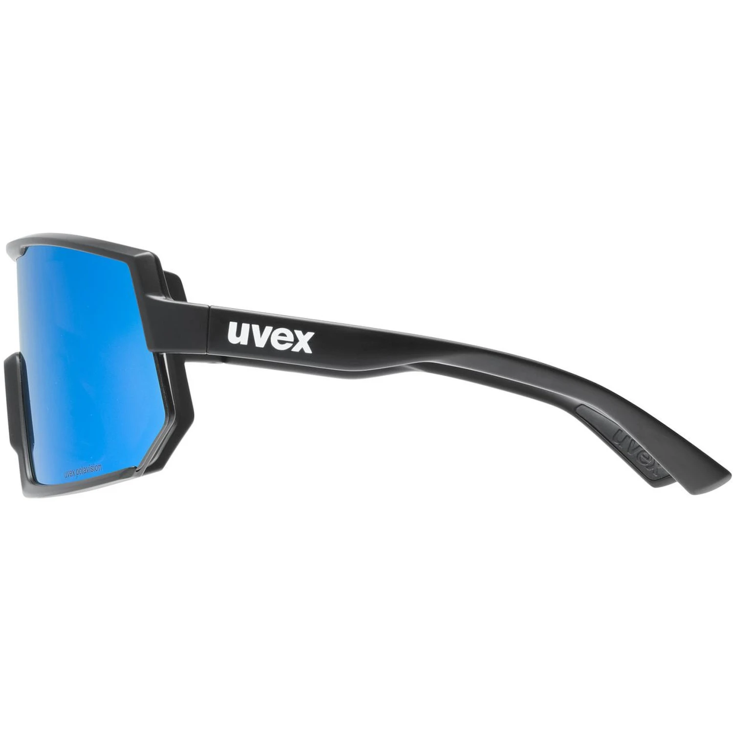 Uvex Sportstyle 235 P Glasses - Black Matt/polavision Supravision Mirror Blue - Image 4