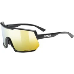Uvex Sportstyle 235 P Glasses - Black Matt/polavision Supravision Mirror Yellow