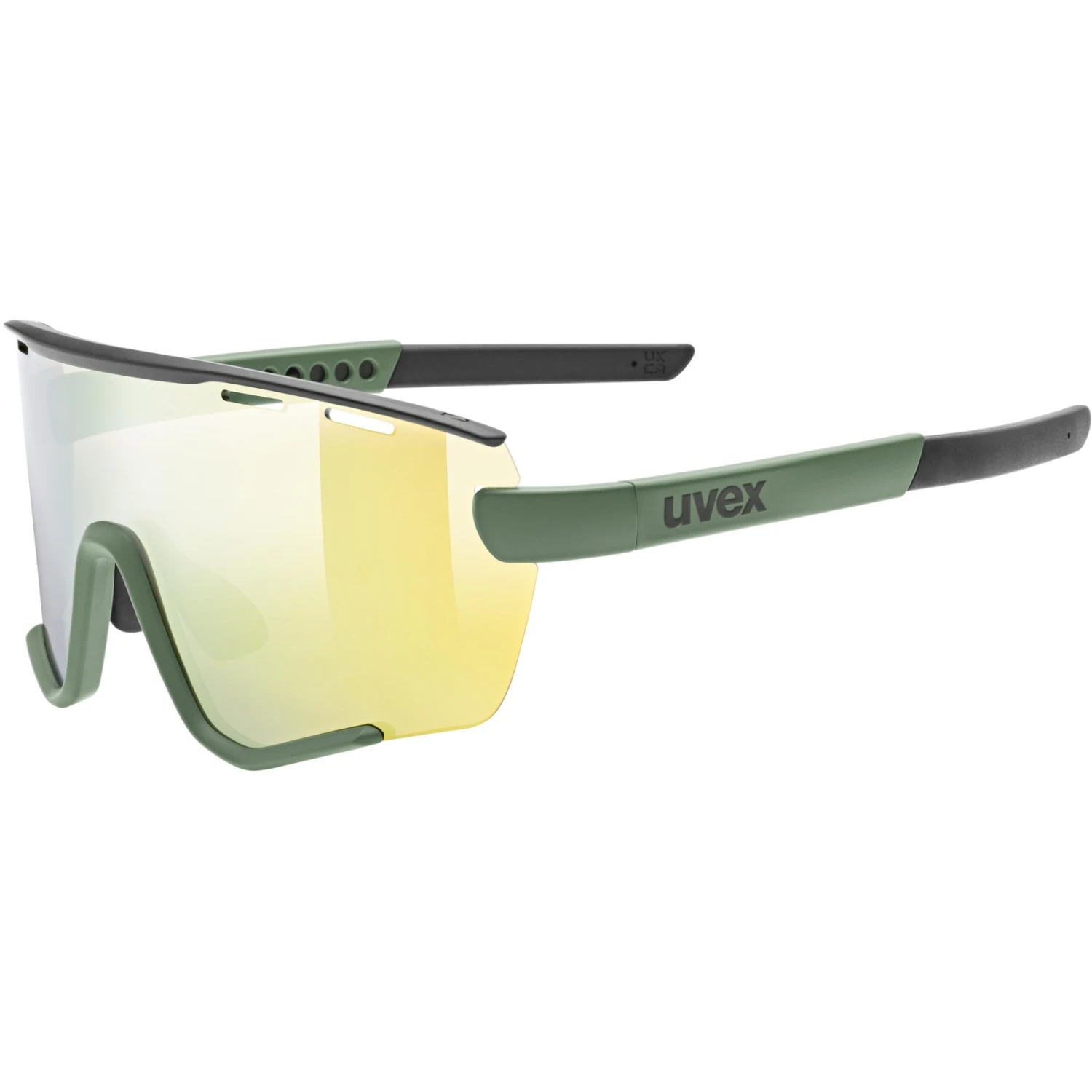 Uvex Sportstyle 236 Set Glasses - Moss Green-black Matt/supravision Mirror Yellow + Clear